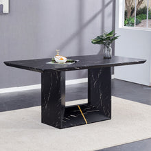 Load image into Gallery viewer, Modern Dining Table With Marbled Design For Luxurious Elegance - Black