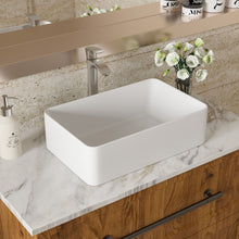 Load image into Gallery viewer, Modern European Design 21" X 14" Ceramic Rectangular Vessel Bathroom Sink - White