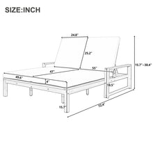 Load image into Gallery viewer, Outdoor Double Lounge Chair With 5 Position Adjustable Backrest