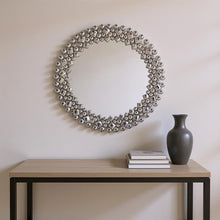 Load image into Gallery viewer, 20" Round Faux Crystal Bling Framed Accent Mirror - Silver