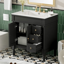 Load image into Gallery viewer, Bathroom Vanity With Ceramic Sink, 2 Doors 3 Drawers, Soft Close Design