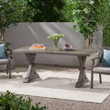 Load image into Gallery viewer, Modern Outdoor Dining Table With X Shaped Legs, Umbrella Hole