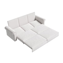 Load image into Gallery viewer, 3 In 1 Convertible Sleeper Sofa With Nailhead Trim & Rolled Arm
