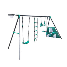 Load image into Gallery viewer, Interesting Four Function Swingset With Face To Face Metal Plastic Safe Swing Seat 550Lbs For Outdoor Playground For Age 3+ - Blackish Green