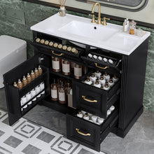 Load image into Gallery viewer, Modern Bathroom Vanity With Sink, 4 Drawers, Soft-Close Door, Adjustable Shelf