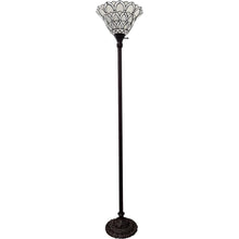 Load image into Gallery viewer, 62" Traditional Shaped Floor Lamp With White Stained Glass Bowl Shade - Brown