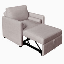 Load image into Gallery viewer, 3 In 1 Convertible Sleeper Chair With Adjustable Backrest, Lounger Chair Turns Into Bed