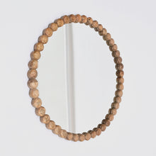 Load image into Gallery viewer, Decorative Round Hanging Wall Mirror With Bead Design Frame - Natural