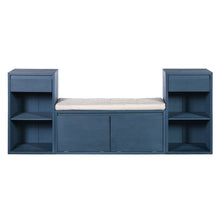 Load image into Gallery viewer, Entryway Storage Bench With Cushion, Drawers & Open Shelves