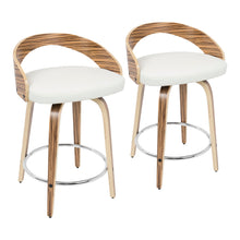 Load image into Gallery viewer, Grotto - Contemporary Fixed Height Counter Stool & Swivel With Round Footrest (Set of 2)