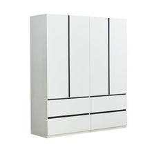 Load image into Gallery viewer, 74" Four Door Four Drawer Combo Dresser - White And Black