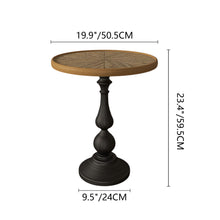 Load image into Gallery viewer, Round End Table With Pedestal Base - Natural Wood