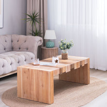 Load image into Gallery viewer, Modern Rustic Table With Sculpted Block Design