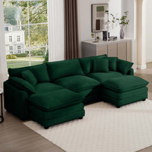 Load image into Gallery viewer, Modern Oversized Modular Cushion Sofa With Ottoman, Low Back, Deep Seating Sofa Set