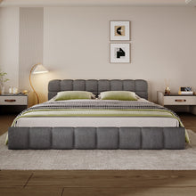 Load image into Gallery viewer, Elegant Upholstered Bed With Checkerboard Design
