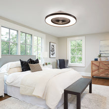 Load image into Gallery viewer, Bedroom Ceiling Fan With Remote Control, Dimmable LED Light, 8 Blades, Reversible Dc Motor - Black