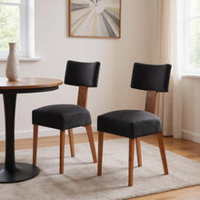Load image into Gallery viewer, Tufted Solid Wood Dining Side Chairs (Set of 2) - Black / Brown