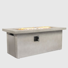 Load image into Gallery viewer, Rectangular Propane Gas Fire Pit Table With 60000 Btu For Outdoor Spaces - Light Gray