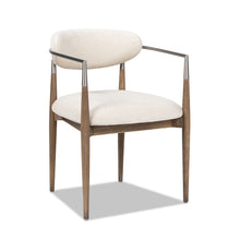 Load image into Gallery viewer, Artemis - Mixed Material Upholstered Dining Arm Chair - Warm White