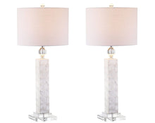 Load image into Gallery viewer, Novelty Table Lamps With Drum Shades (Set of 2) - Clear / White