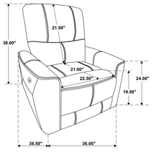 Load image into Gallery viewer, Dove Upholstered Power Recliner Chair With Smooth Power Recline And USB Charging - Gray