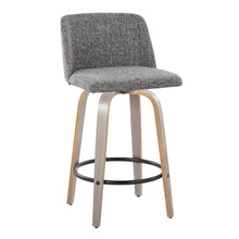Load image into Gallery viewer, Toriano - Contemporary Fixed Height Counter Stool With Swivel & Round Footrest (Set of 2)