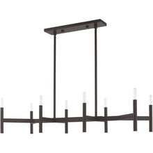 Load image into Gallery viewer, 19" Eight Light Dimmable Chandelier With Shades - Bronze