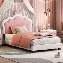 Load image into Gallery viewer, Upholstered Princess Platform Bed With Crown Headboard
