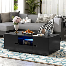 Load image into Gallery viewer, Modern High Glossy Rectangle Coffee Table With 16 Color LED Lights For Living Room