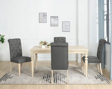 Load image into Gallery viewer, Amonia - 5 Piece Dining Set, Turned-Leg Dining Table With 4 Tufted Chairs - Beige Brown