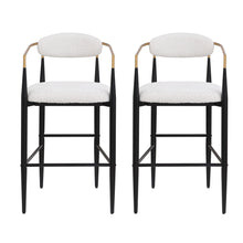 Load image into Gallery viewer, Upholstered Bar Stools With Backs For Kitchen Island (Set of 2) - Beige