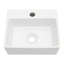 Load image into Gallery viewer, Ceramic Rectangle Wall Mount Bathroom Sink With Single Faucet Hole