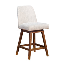 Load image into Gallery viewer, Solid Wood Swivel Counter Height Bar Chair - Beige And Brown