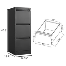 Load image into Gallery viewer, Durable Metal 3 Drawer File Cabinet With Lock For Office Storage