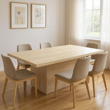 Load image into Gallery viewer, 84" Solid Wood Pedestal Base Dining Table - Brown / Natural