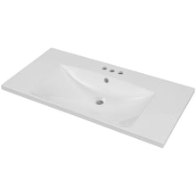 Load image into Gallery viewer, 36" Single Bathroom Vanity Top With Undermount Basin, 3 Faucet Holes, Flat Edge - White