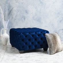 Load image into Gallery viewer, Modern Glam Ottoman With Upholstery And Button Tufted Design