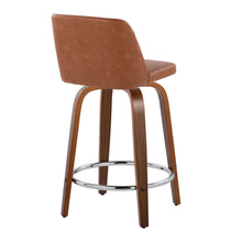 Load image into Gallery viewer, Toriano - Mid Century Modern Fixed Height Counter Stool With Swivel With Round Footrest (Set of 2)