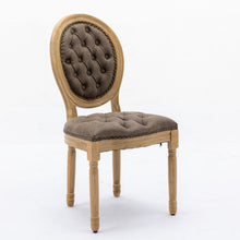 Load image into Gallery viewer, French Style Solid Wood Frame Antique Painting, Hand-Pulled Buckle Decoration Artificial Dining Chair With Nailhead Trim, Wood Legs
