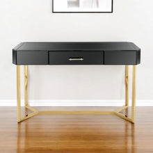 Load image into Gallery viewer, 47" Mirrored Glass Console Table - Black