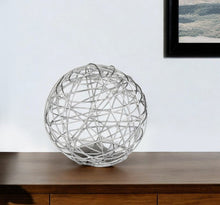 Load image into Gallery viewer, Decorative Orb Tabletop Sculpture - Silver