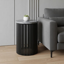Load image into Gallery viewer, 21" Marble Round End Table - Black