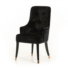 Load image into Gallery viewer, Velvet Wing Back Dining Arm Chair - Black