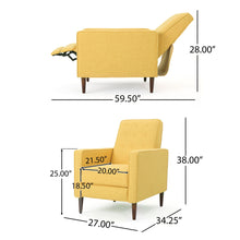 Load image into Gallery viewer, Mid - Century Modern Recliner With Button Tufted Waffle Stitch - Yellow