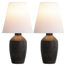 Load image into Gallery viewer, Urn Bedside Lamps With Empire Shades (Set of 2) - Black / White