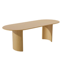 Load image into Gallery viewer, 79" Double Pedestal Base Oval Solid Wood Dining Table - Natural