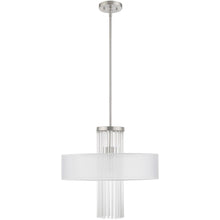 Load image into Gallery viewer, Metal Dimmable Chandelier With Shades - Nickel / Clear