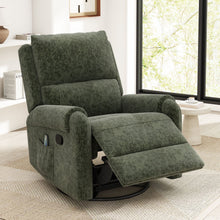 Load image into Gallery viewer, Manual Recliner Massage Chair With Swivel Rocker, 8 Massage Modes, Side Storage Pocket