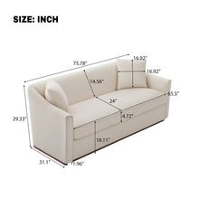 Load image into Gallery viewer, 3 Seater Sofa With Wrap Around Armrests And Throw Pillows