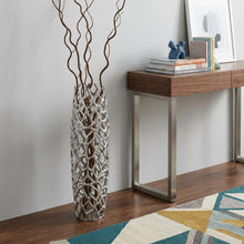 Load image into Gallery viewer, Twigs Cylinder Floor Vase (354634) - Silver